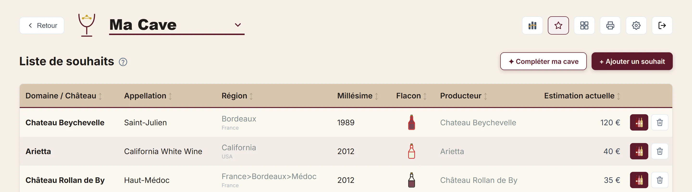 Les vins que vous convoitez